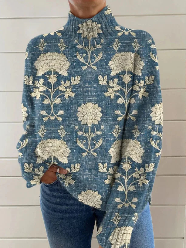 Bonny | Warm Oversized Jumper with Floral Pattern
