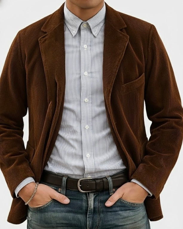 Timo | Two-Piece Set: Blazer and Waistcoat with Ribbed Pattern