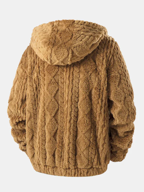 Loki | Geometric Jacquard Teddy Hoodie