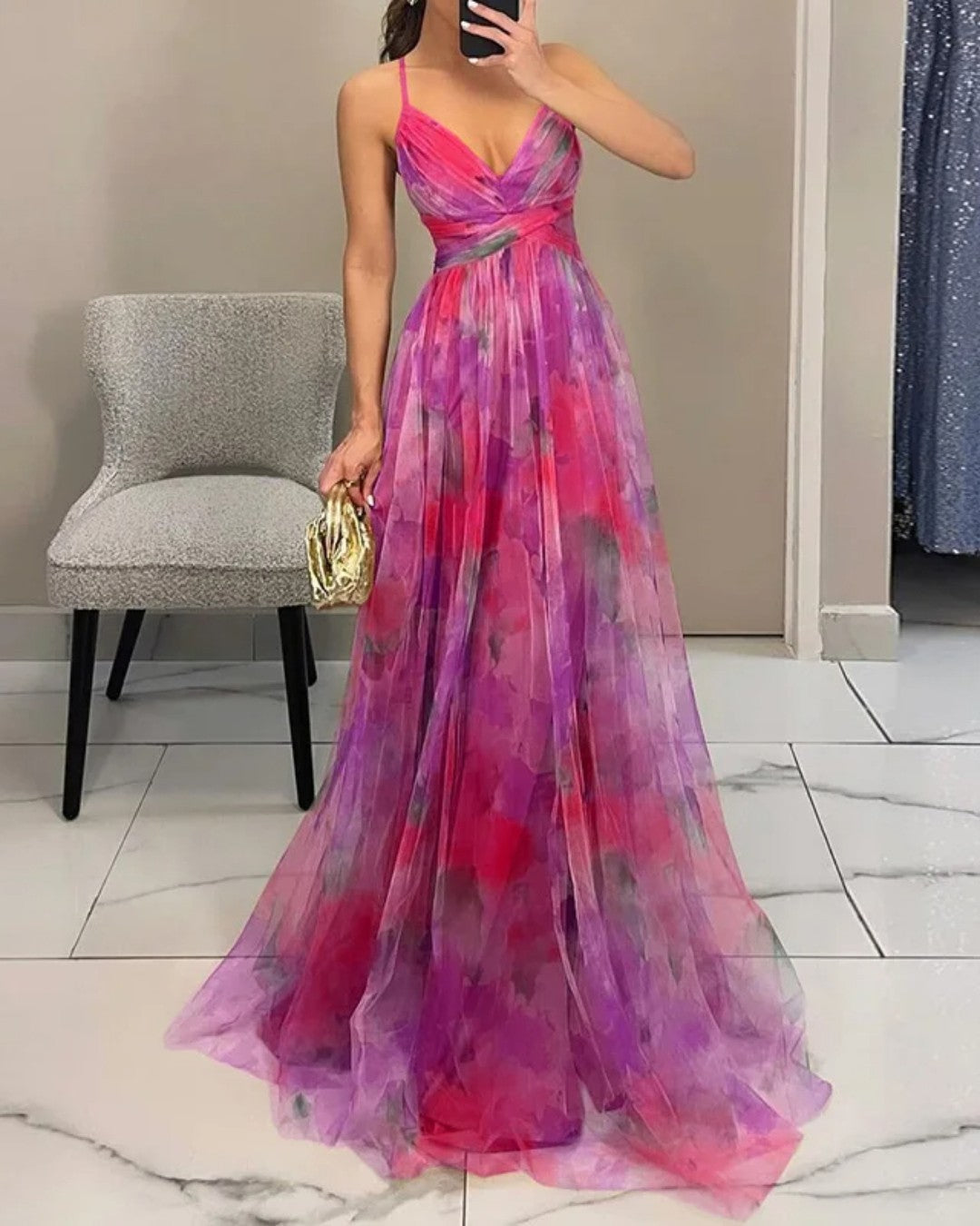 Valentina | Enchanting Maxi Dress with Floral Print