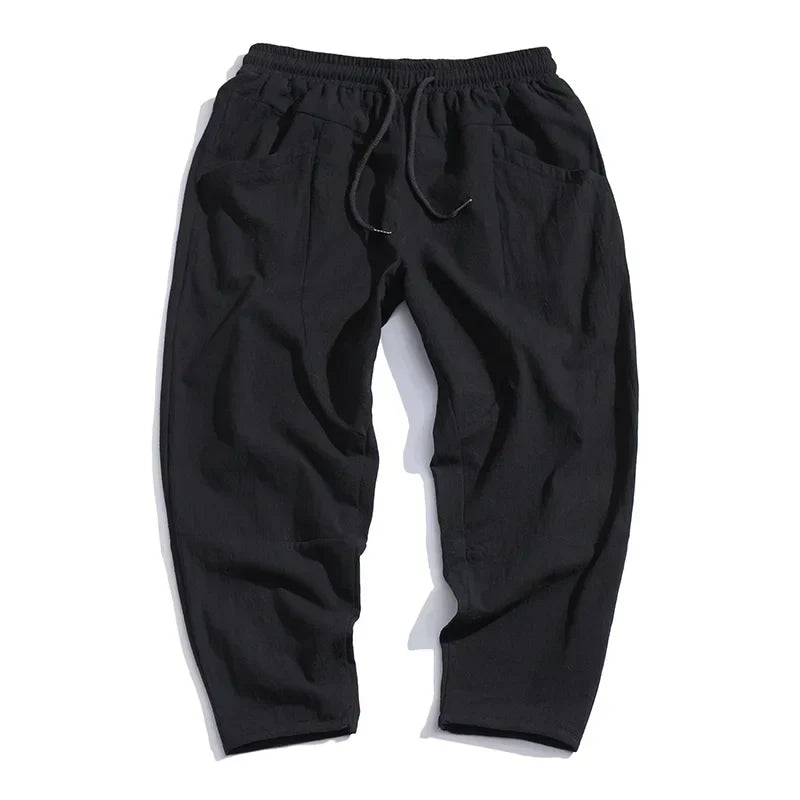 Harrison | Relaxed Cotton-Linen Cropped Trousers