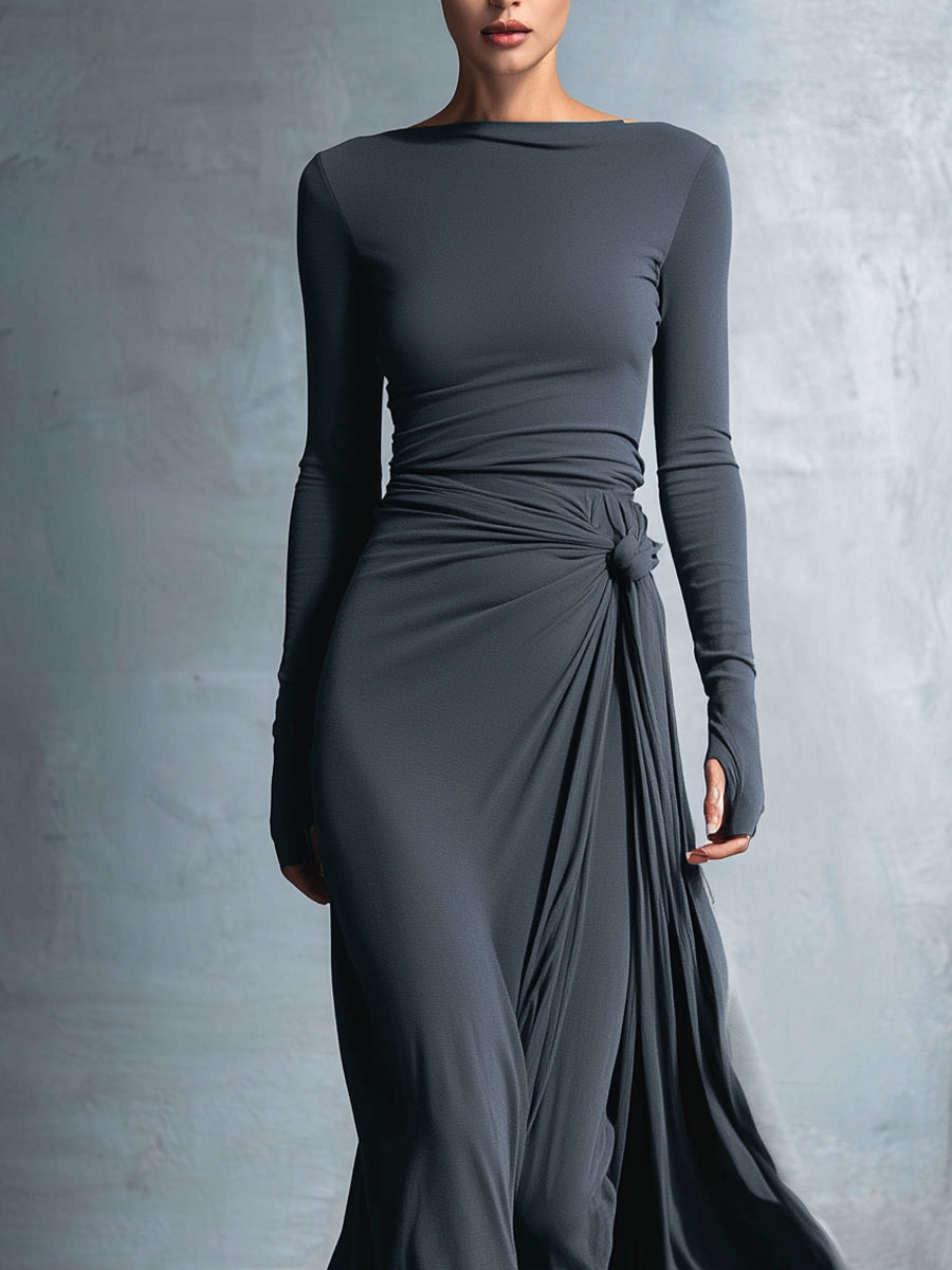 Vittoria | Elegant Maxi Dress with Knot Detail