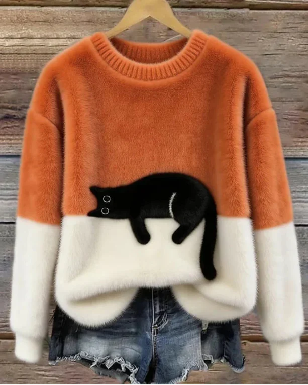 Luna | Women's Jumper with Cat Motif
