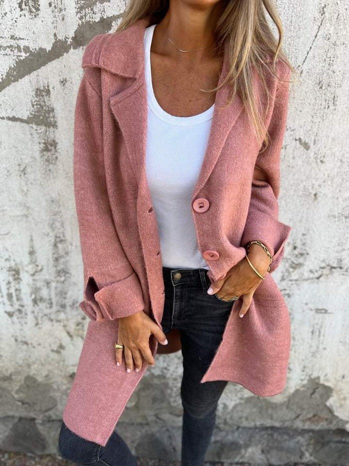 Ella | Elegant Lapel Button-Front Coat