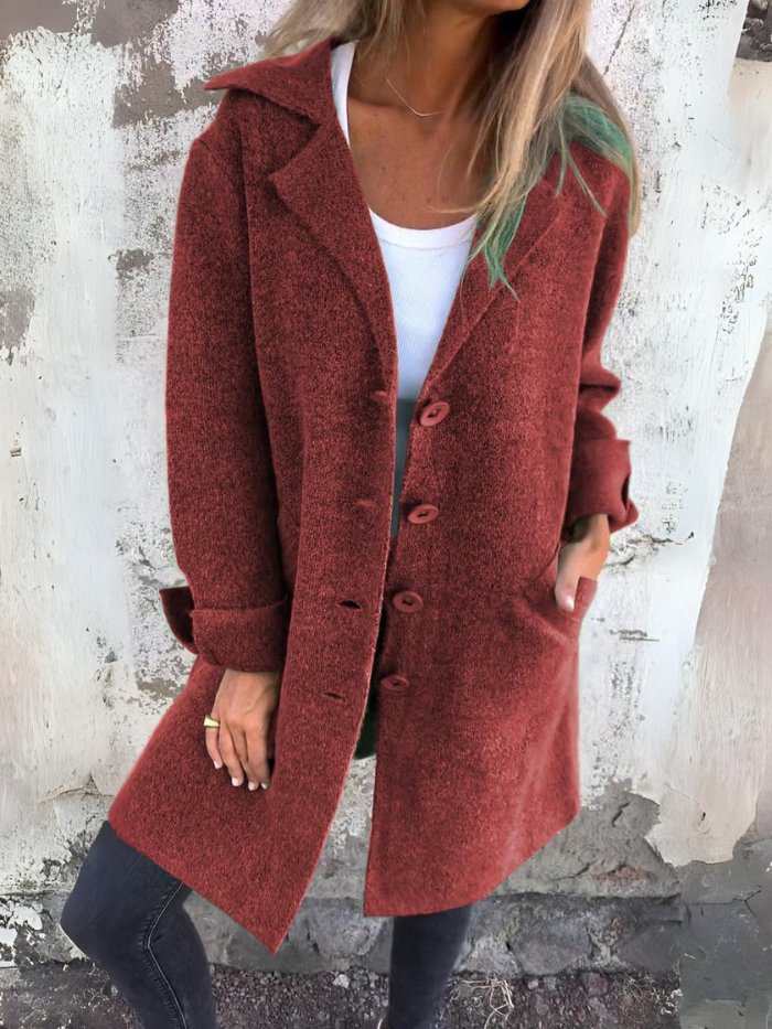 Ella | Elegant Lapel Button-Front Coat