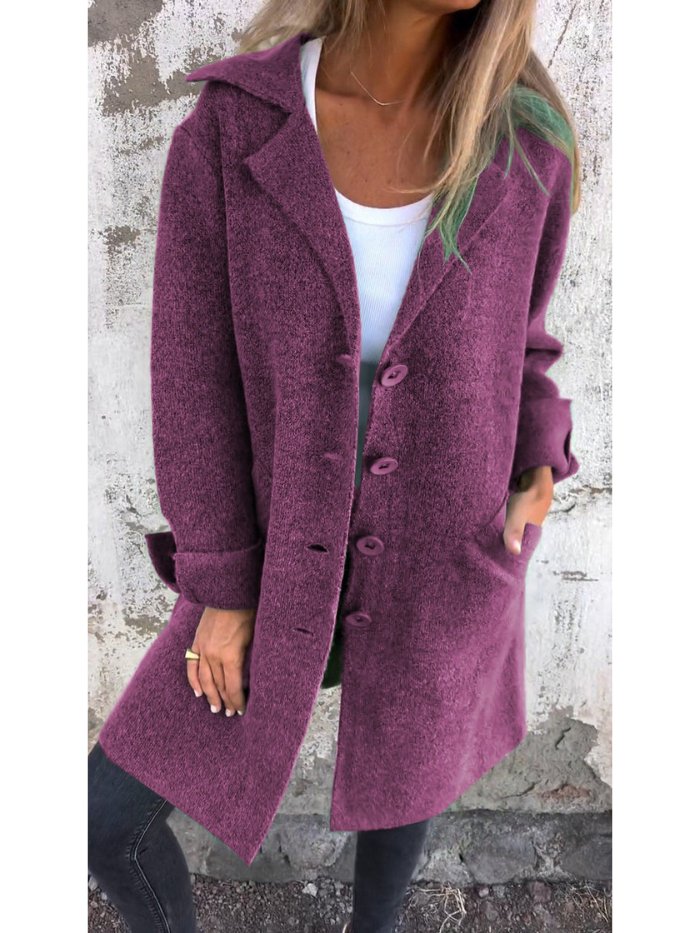 Ella | Elegant Lapel Button-Front Coat