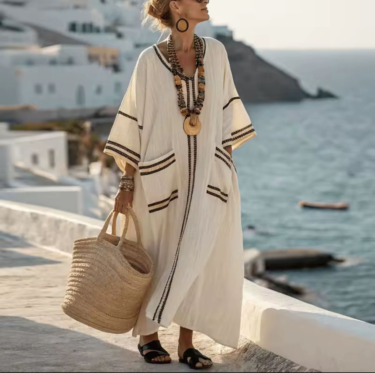 Elegant Mary | Long Beach Dress for a Stylish Summer Look