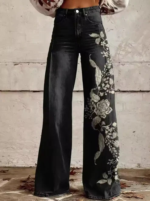 Cirilla | Vibrant Retro Wide-Leg Trousers