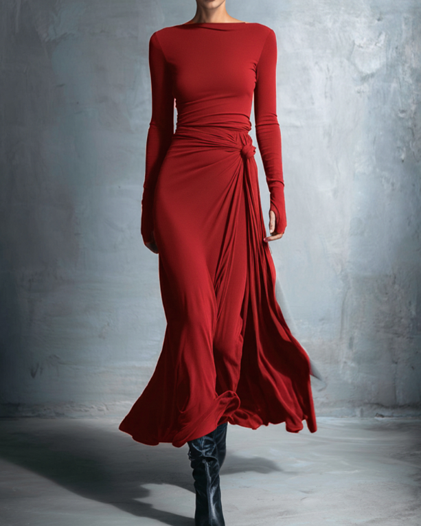 Vittoria | Elegant Maxi Dress with Knot Detail