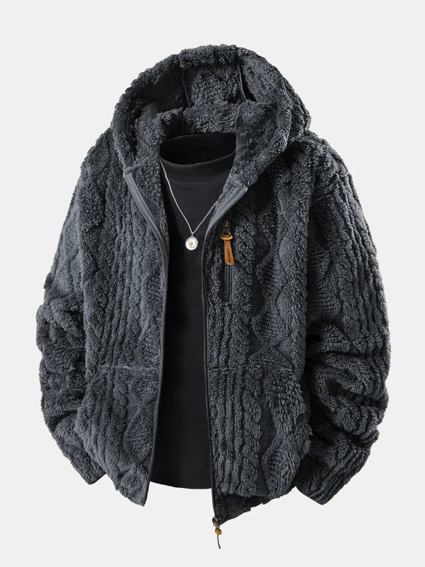 Loki | Geometric Jacquard Teddy Hoodie