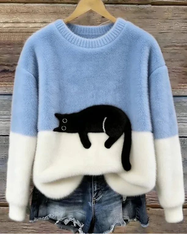 Luna | Women's Jumper with Cat Motif