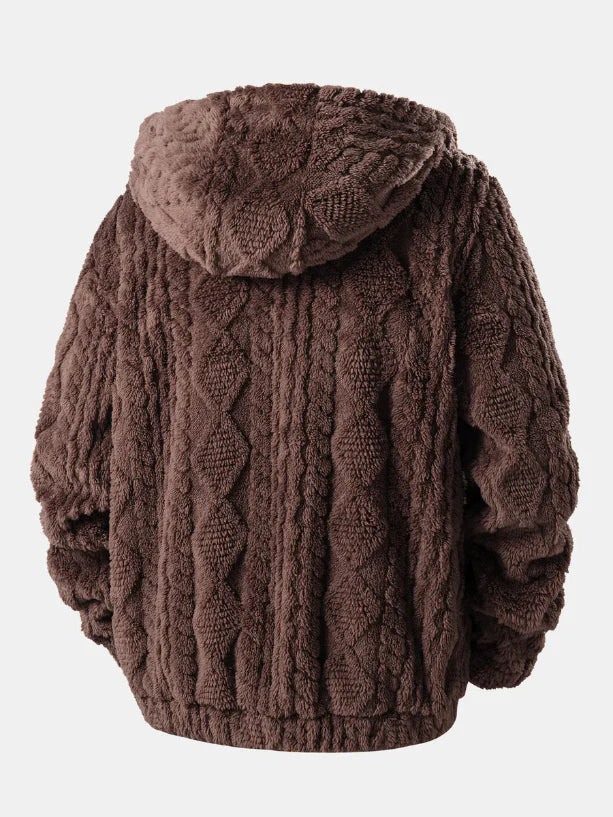 Loki | Geometric Jacquard Teddy Hoodie