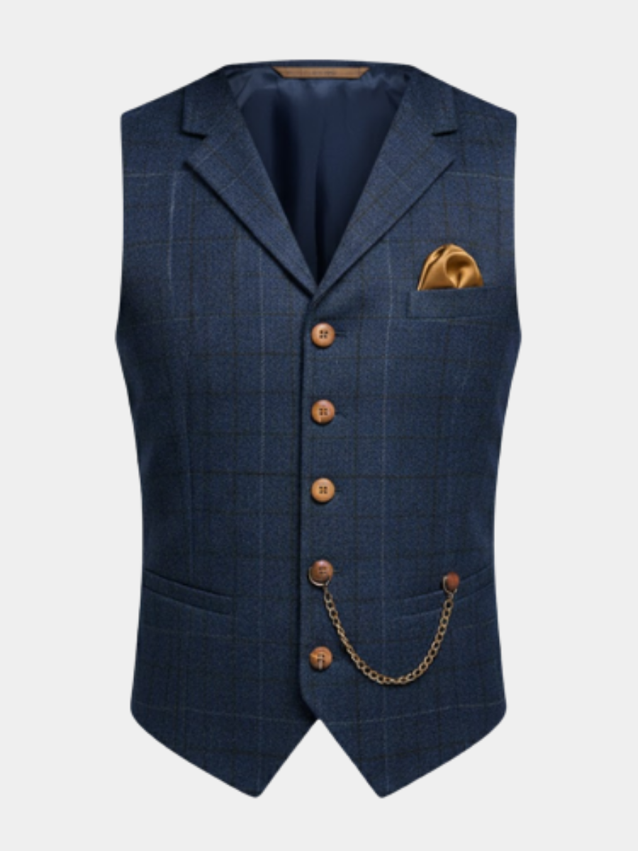 Samuel | Tailored Textured Waistcoat with Lapel Collar