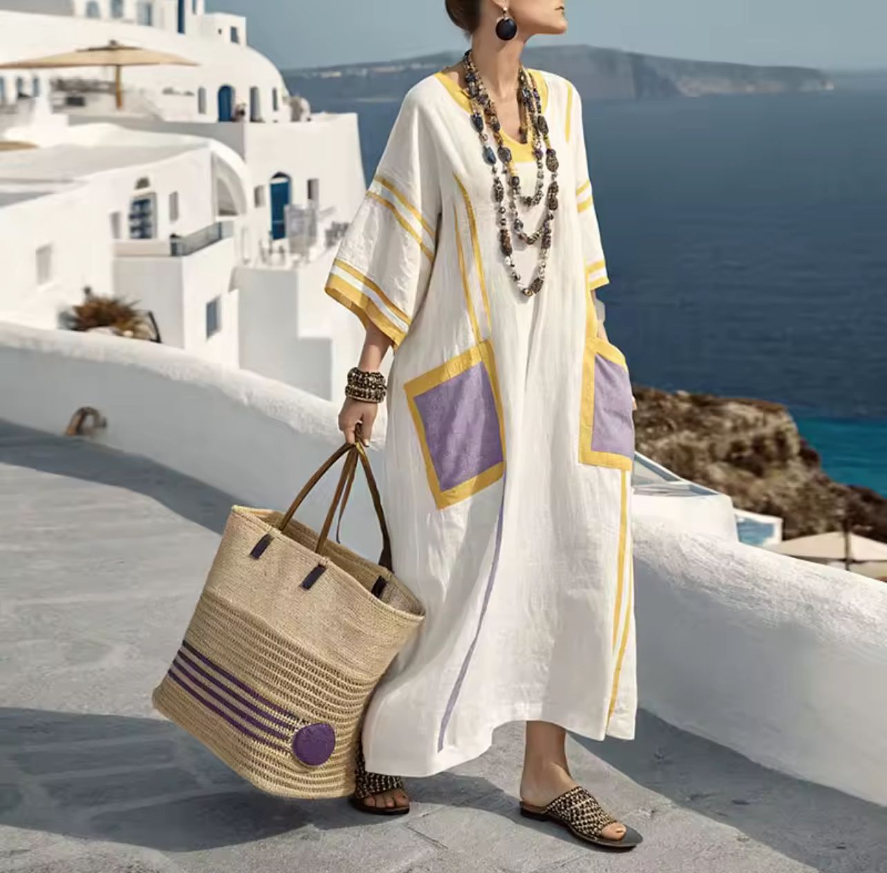 Elegant Mary | Long Beach Dress for a Stylish Summer Look